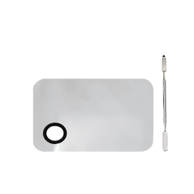 Callas Stainless Steel Makeup Mixing Palette with Spatula (Rectangular Type)